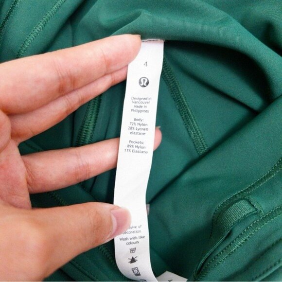 NWT Lululemon Power Thru High Rise Tight Legging 4 Evergreen 25" Pocket - Picture 6 of 12